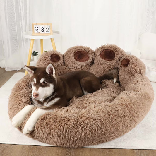 Plush Paw Print Bed