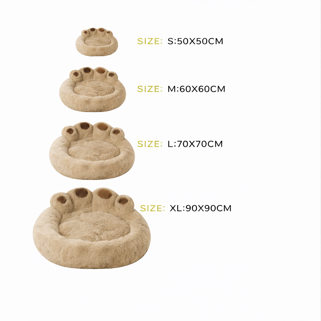 Plush Paw Print Bed